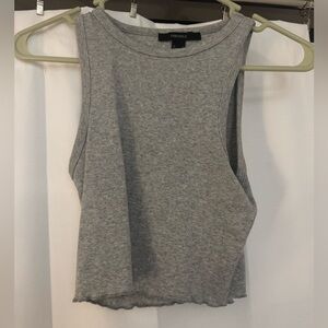 Forever 21 Gray Ribbed Cropped Tank